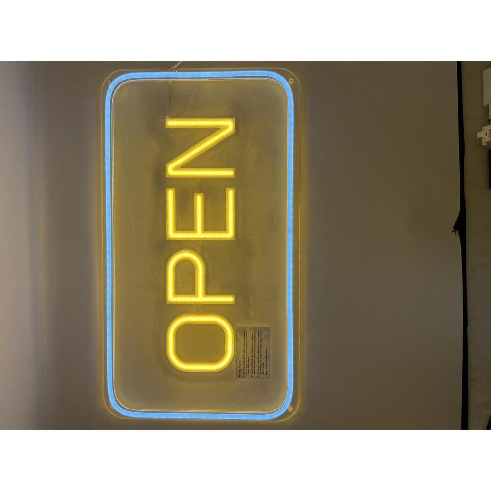 Bright LED Open Sign 16" x 9" – Dimmable USB Store Window Sign